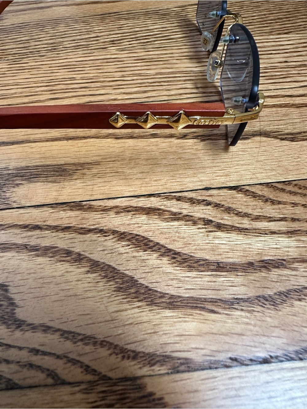 Cartier Rimless Sunglasses with Blue Gradient Lenses and Gold Accents - Picture 10 of 14